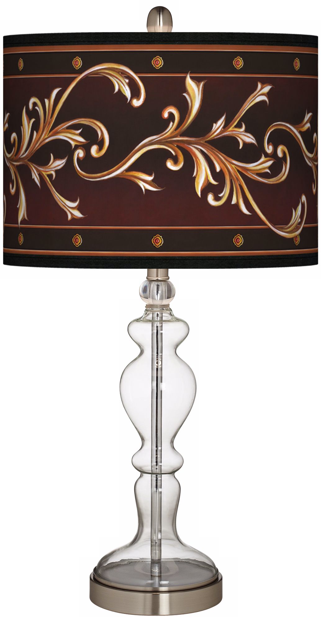 Athenian Leaf Giclee Apothecary Clear Glass Table Lamp