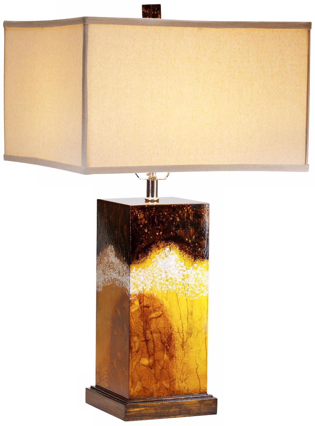 Raschella Abstract Hand-Painted Wood Table Lamp