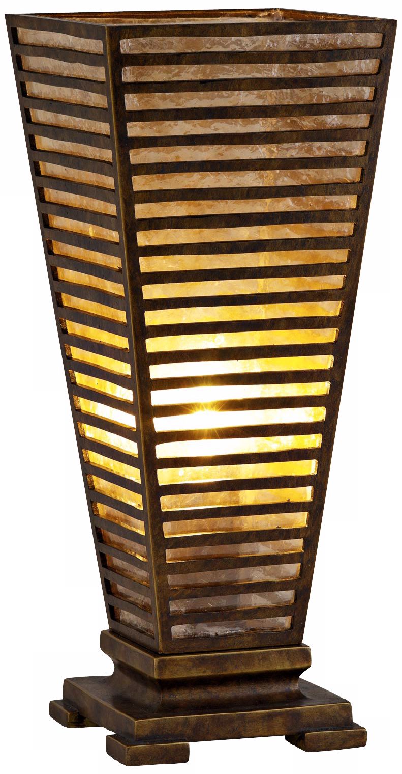Raschella Lattice Mica and Bronze Accent Table Lamp