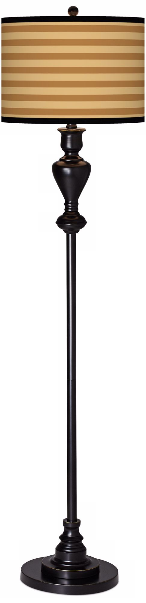 Butterscotch Parallels Giclee Glow Black Bronze Floor Lamp