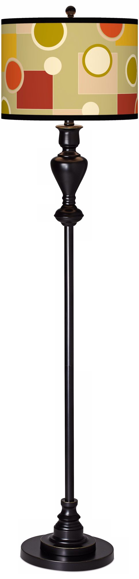 Retro Citrus Medley Giclee Glow Black Bronze Floor Lamp