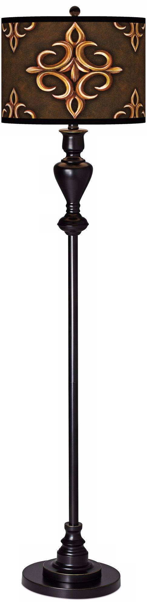 Estate Mocha Giclee Glow Black Bronze Floor Lamp