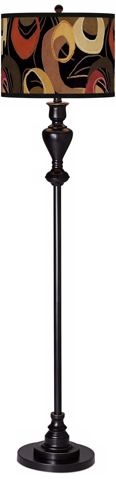Rhythm Motif Giclee Glow Black Bronze Floor Lamp