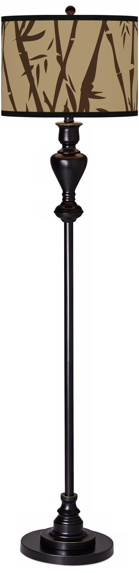Earth Bamboo Giclee Glow Black Bronze Floor Lamp
