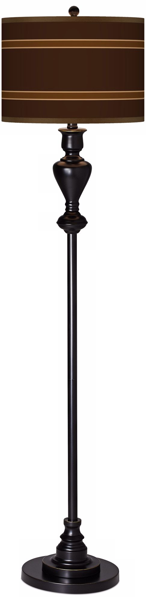 Saratoga Stripe Giclee Glow Black Bronze Floor Lamp