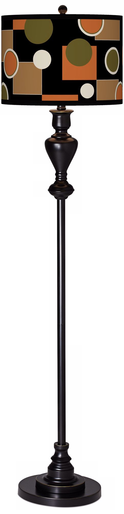 Retro Medley Giclee Glow Black Bronze Floor Lamp