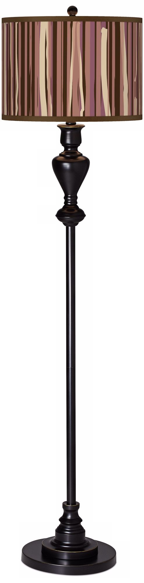 Kalahari Lines Giclee Glow Black Bronze Floor Lamp