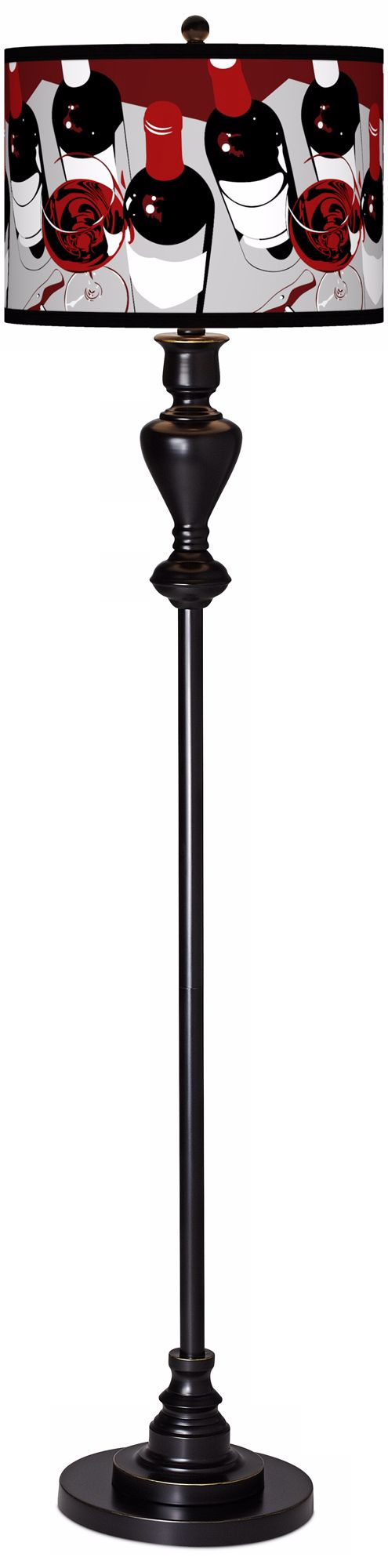 Vintage Giclee Glow Black Bronze Floor Lamp