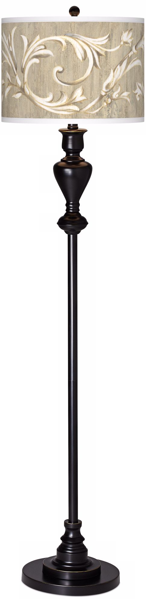 Laurel Court Giclee Glow Black Bronze Floor Lamp