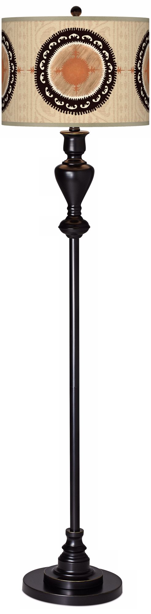 Travelers Compass Giclee Glow Black Bronze Floor Lamp
