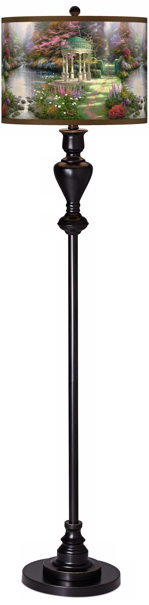 Thomas Kinkade Garden of Prayer Black Bronze Floor Lamp