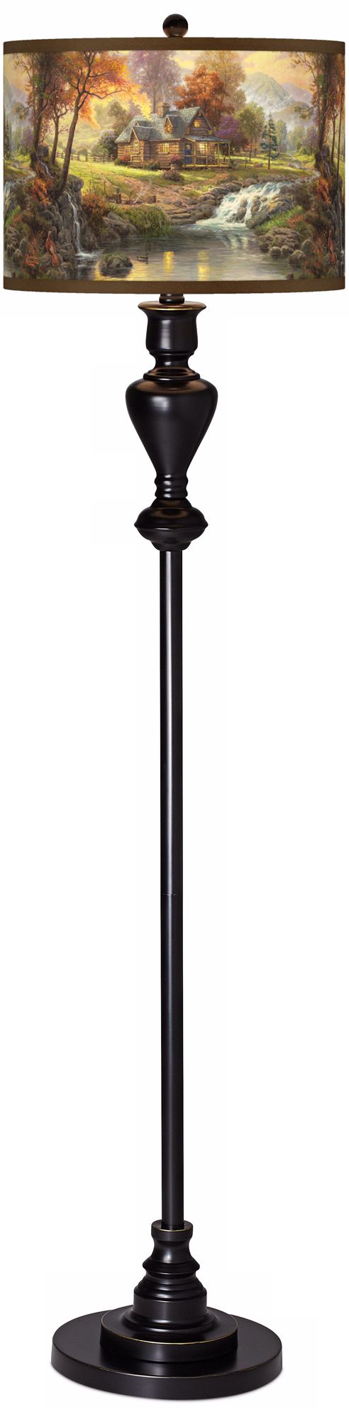 Thomas Kinkade Mountain Retreat Black Bronze Floor Lamp