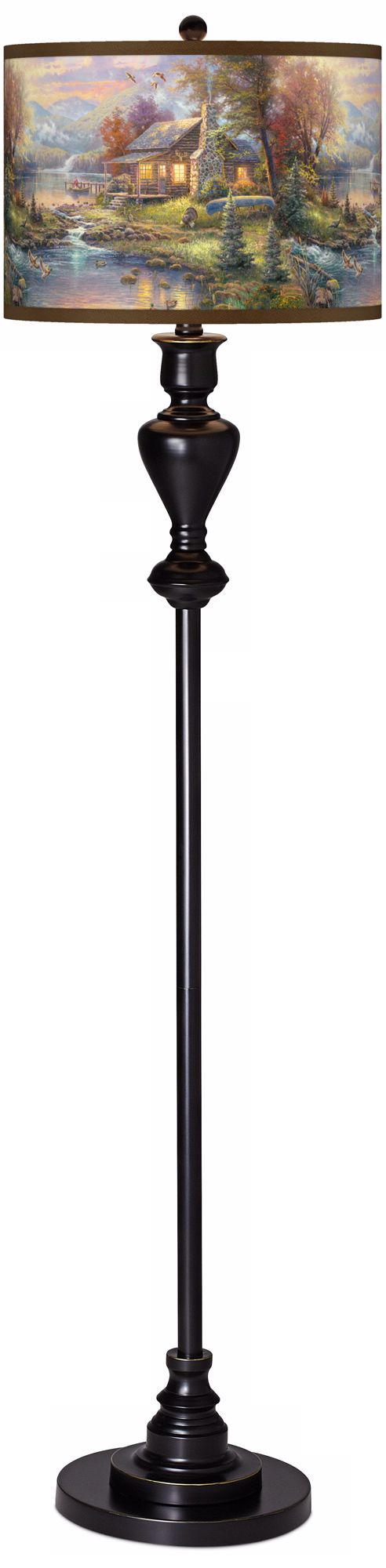 Thomas Kinkade Nature’s Paradise Black Bronze Floor Lamp