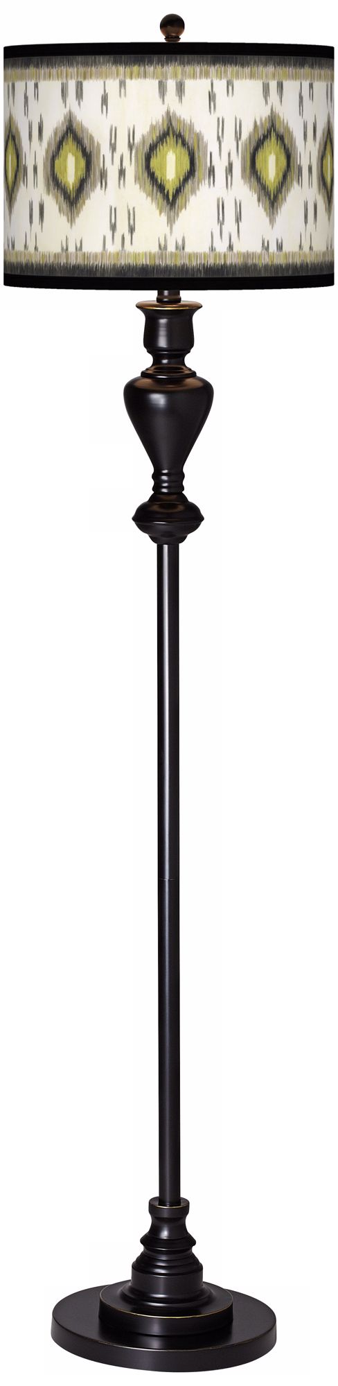 Desert Ikat Giclee Glow Black Bronze Floor Lamp