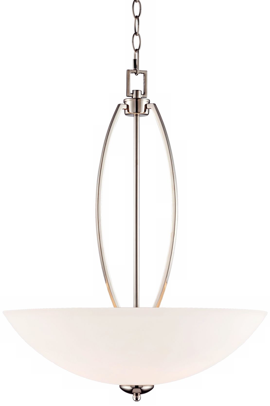 York 20" Wide White Glass Pendant Light