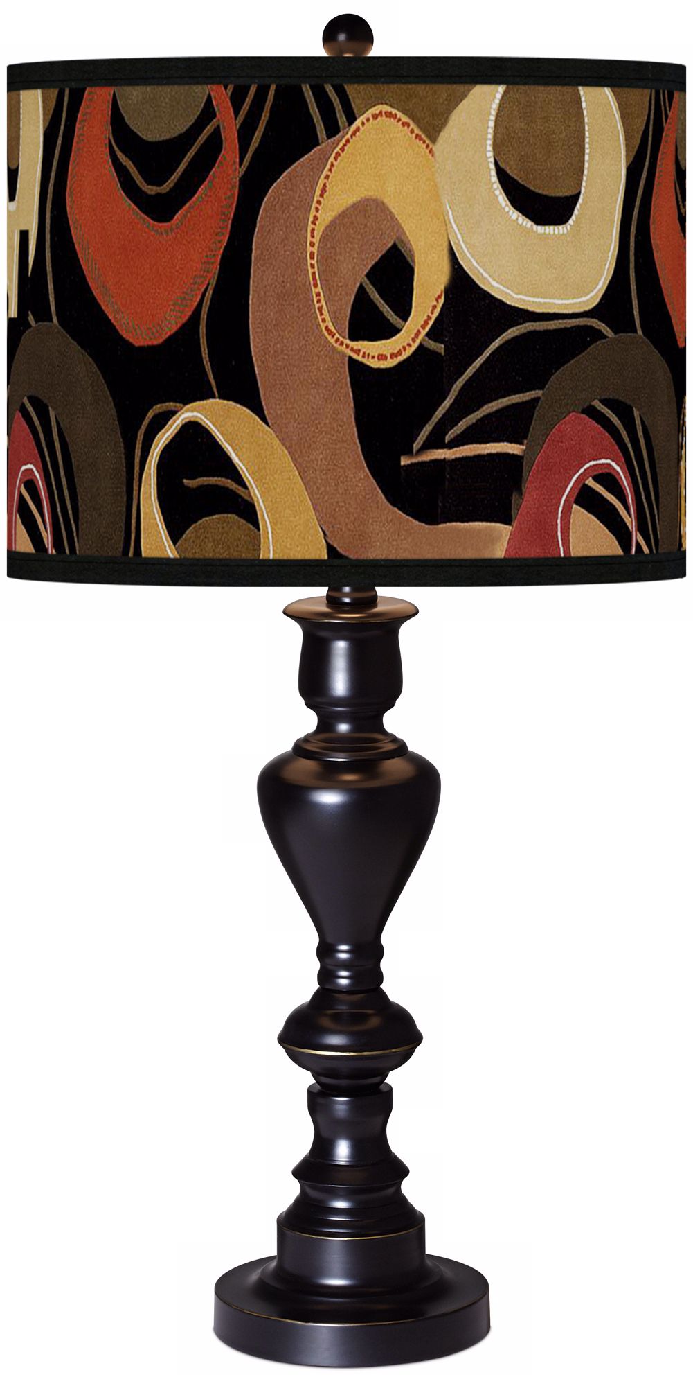 Rhythm Motif Giclee Glow Black Bronze Table Lamp