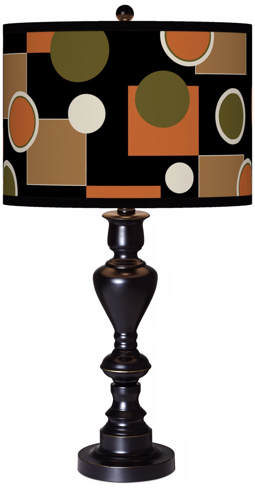Retro Medley Giclee Glow Black Bronze Table Lamp