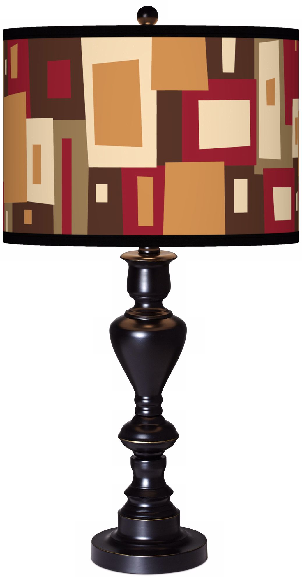Earth Palette Giclee Glow Black Bronze Table Lamp