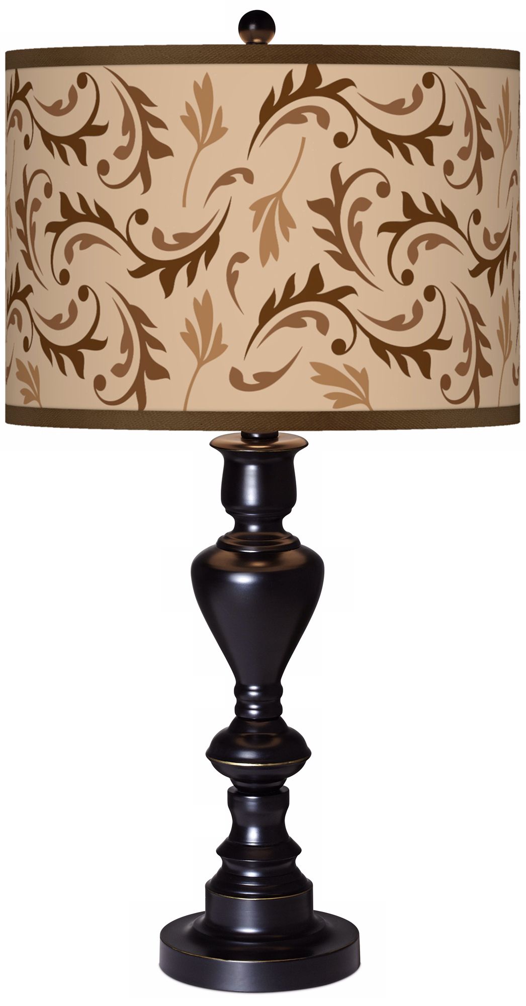 Fall Breeze Giclee Glow Black Bronze Table Lamp