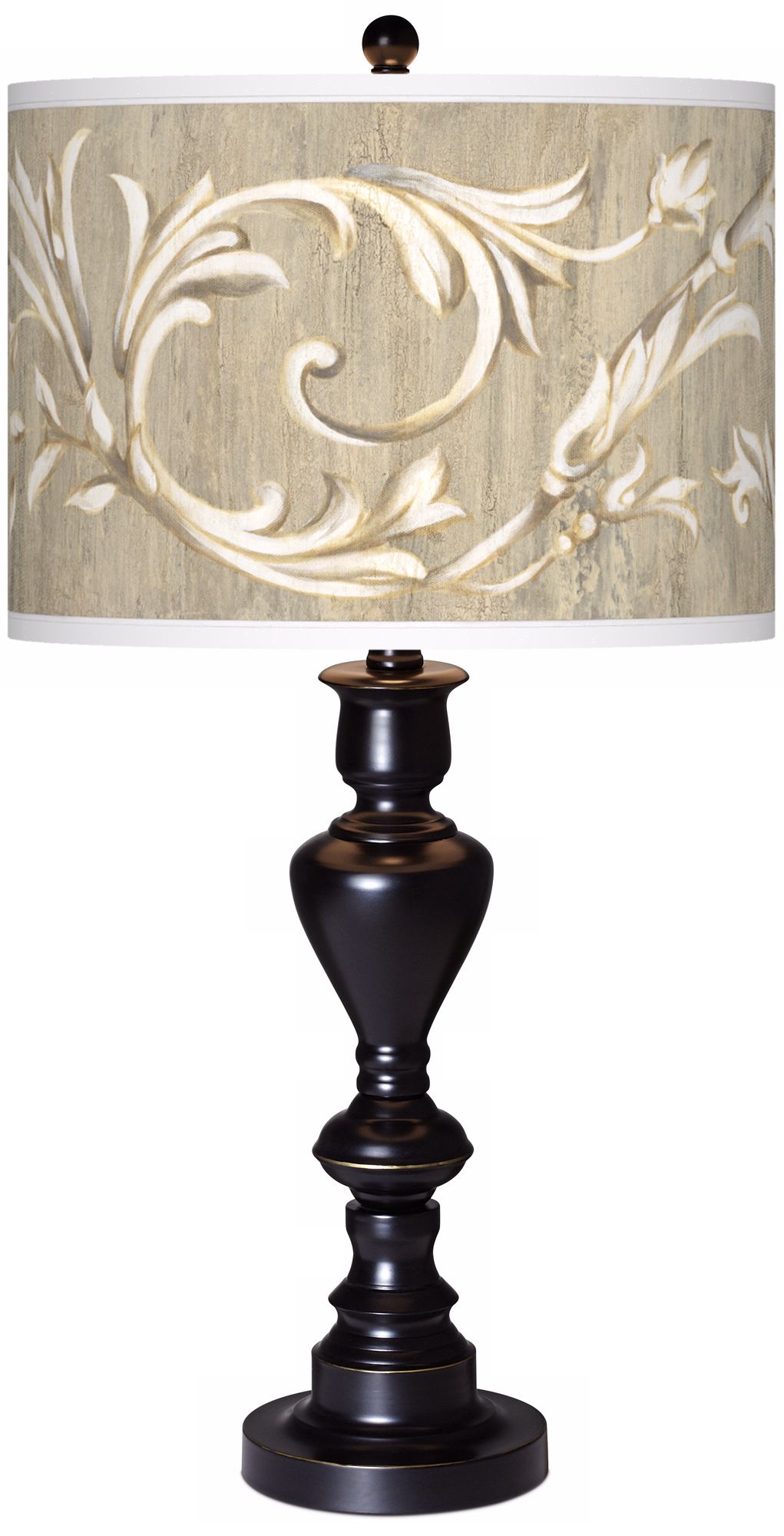 Laurel Court Giclee Glow Black Bronze Table Lamp