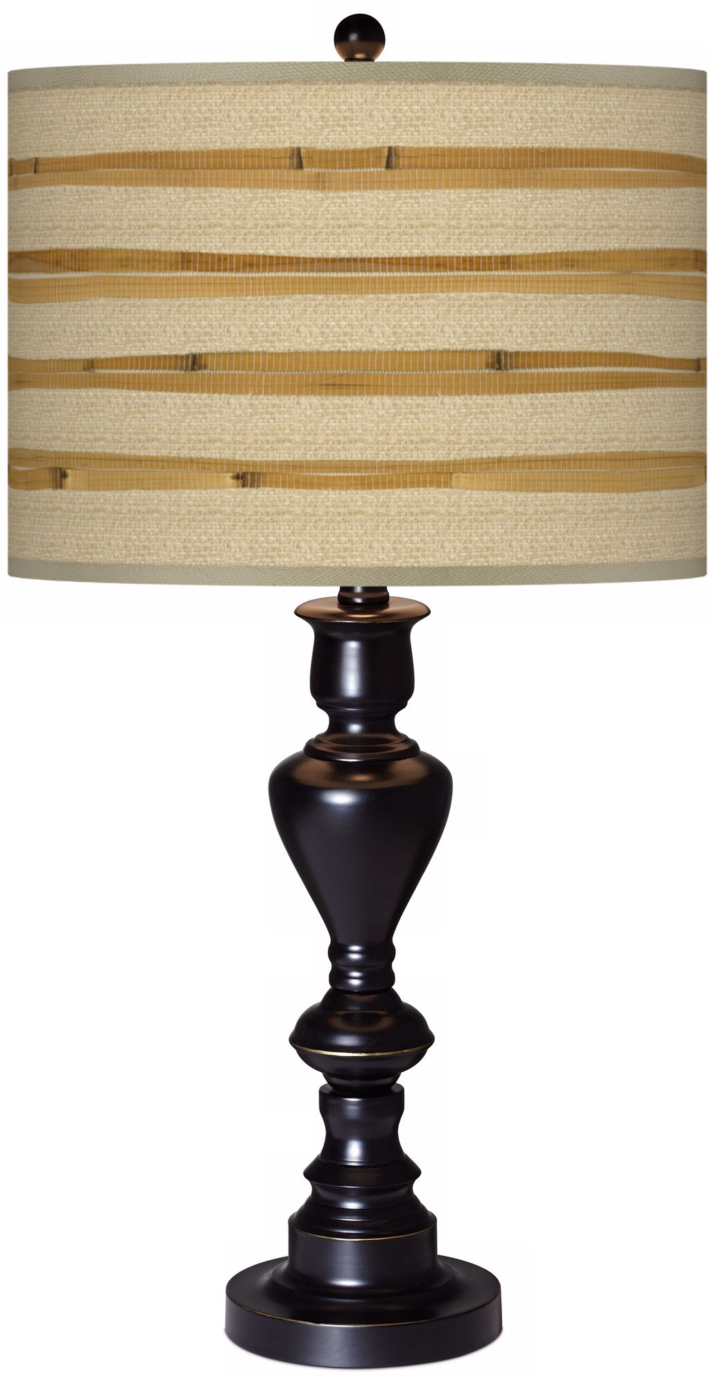 Bamboo Wrap Giclee Glow Black Bronze Table Lamp