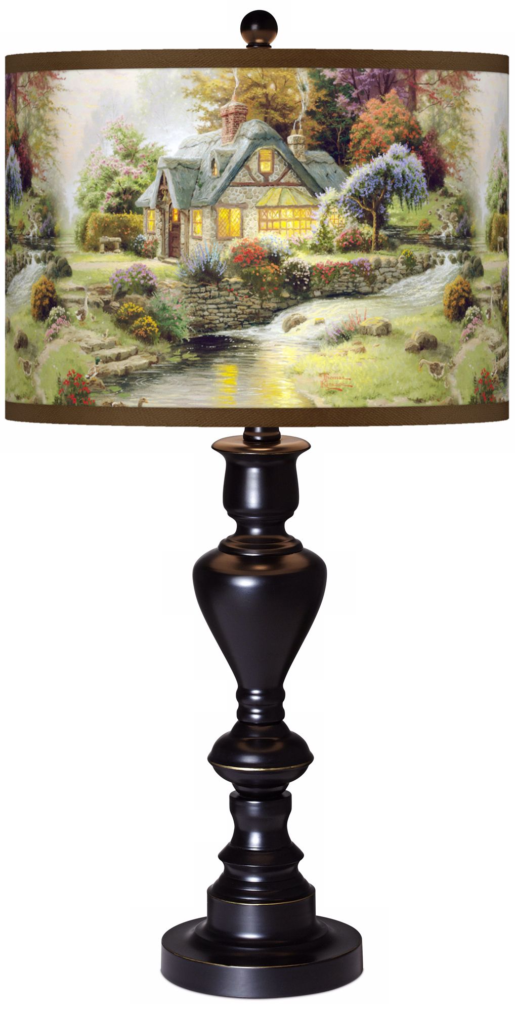 Thomas Kinkade Stillwater Cottage Giclee Glow Table Lamp