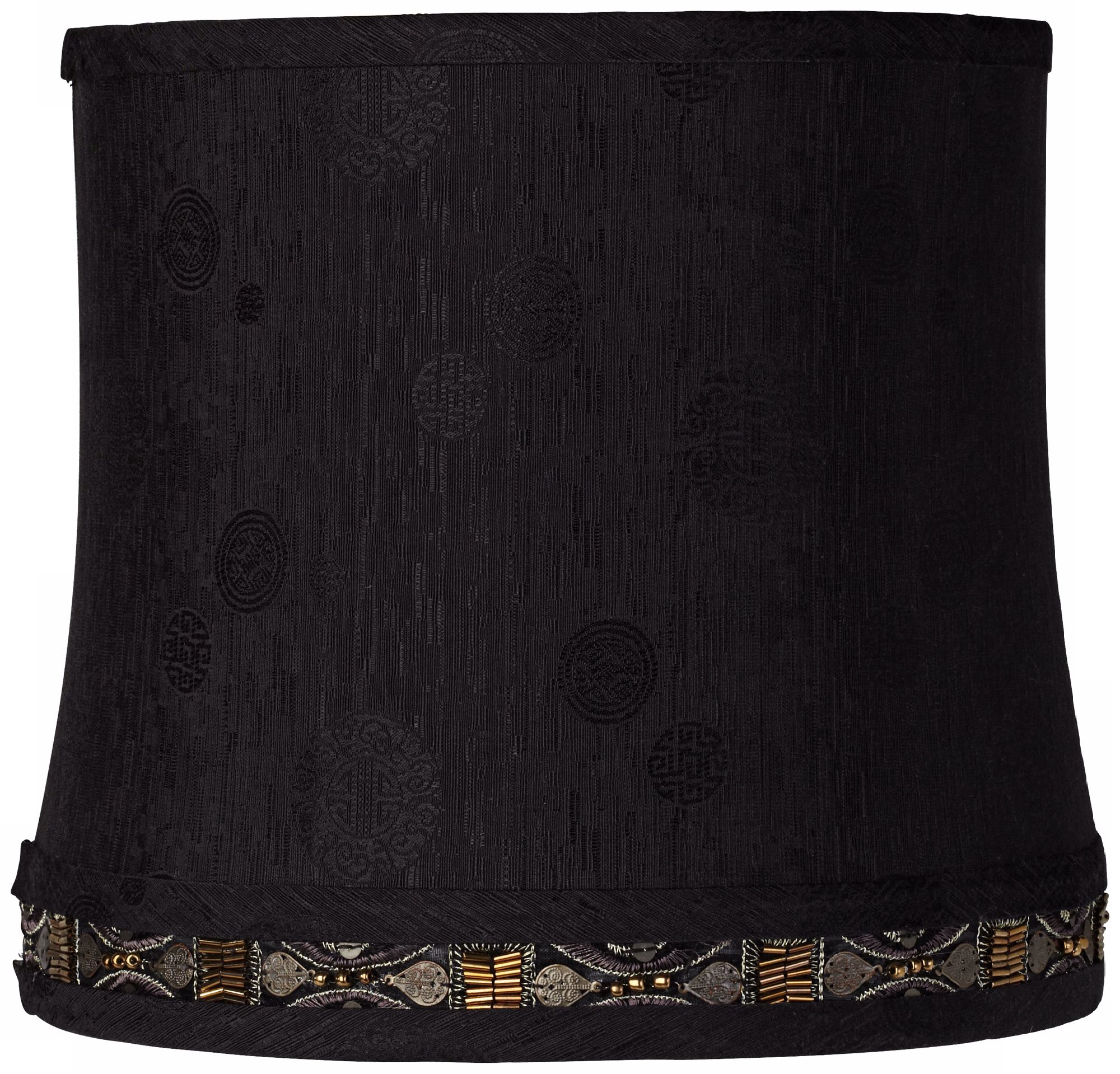 Black with Gallery Trim Drum Lamp Shade 10x11x10 (Spider)