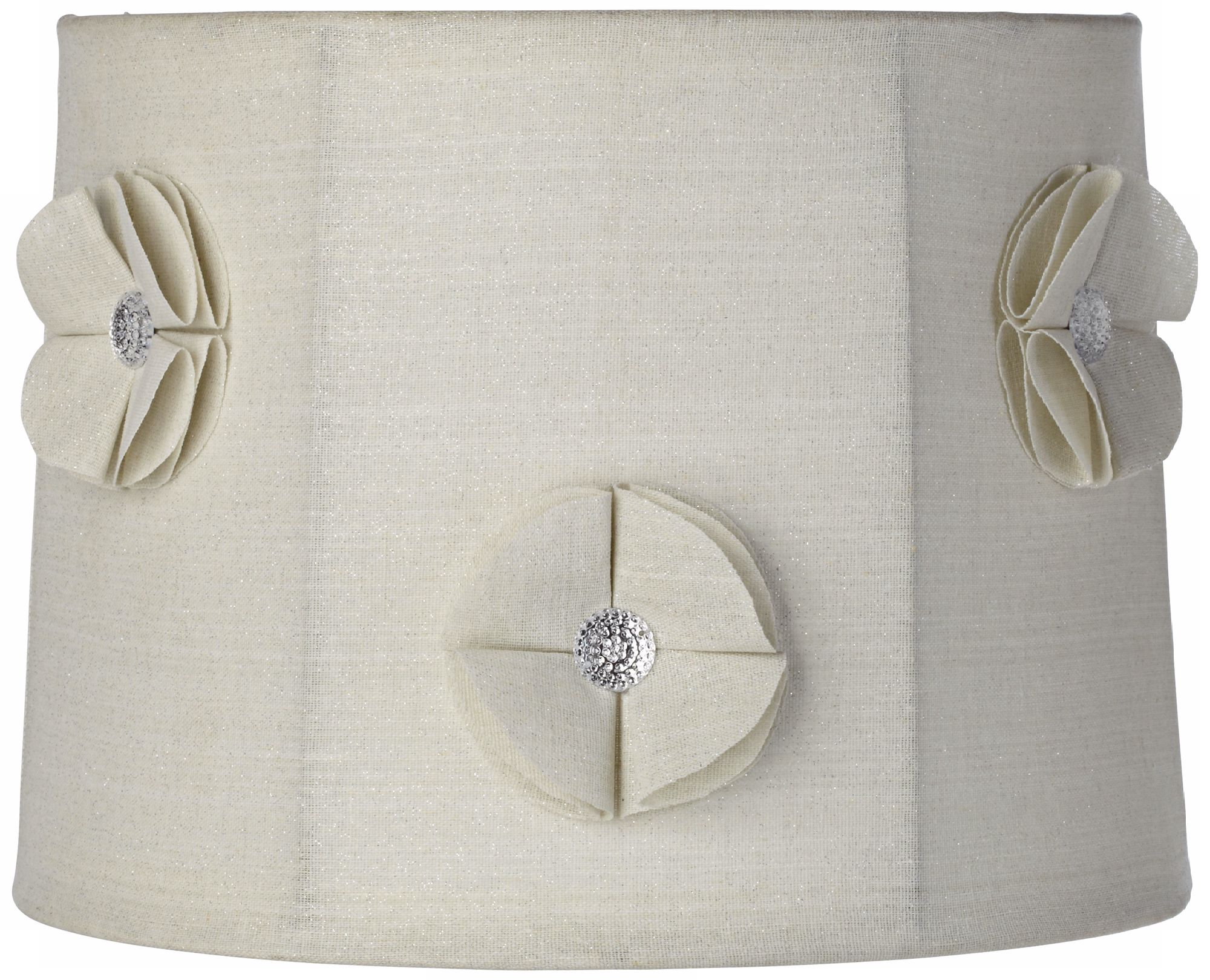 Glitter Flower Off-White Drum Shade 11x12x9 (Spider)