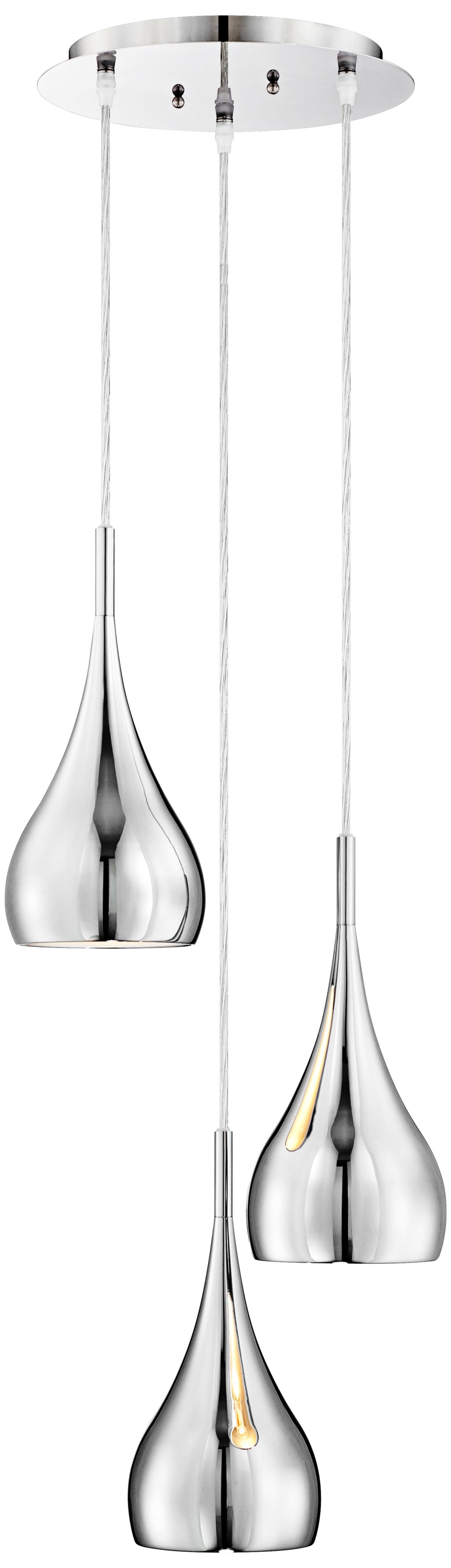 Possini Raindrop 7" Wide Chrome Triple Mini Pendant Light