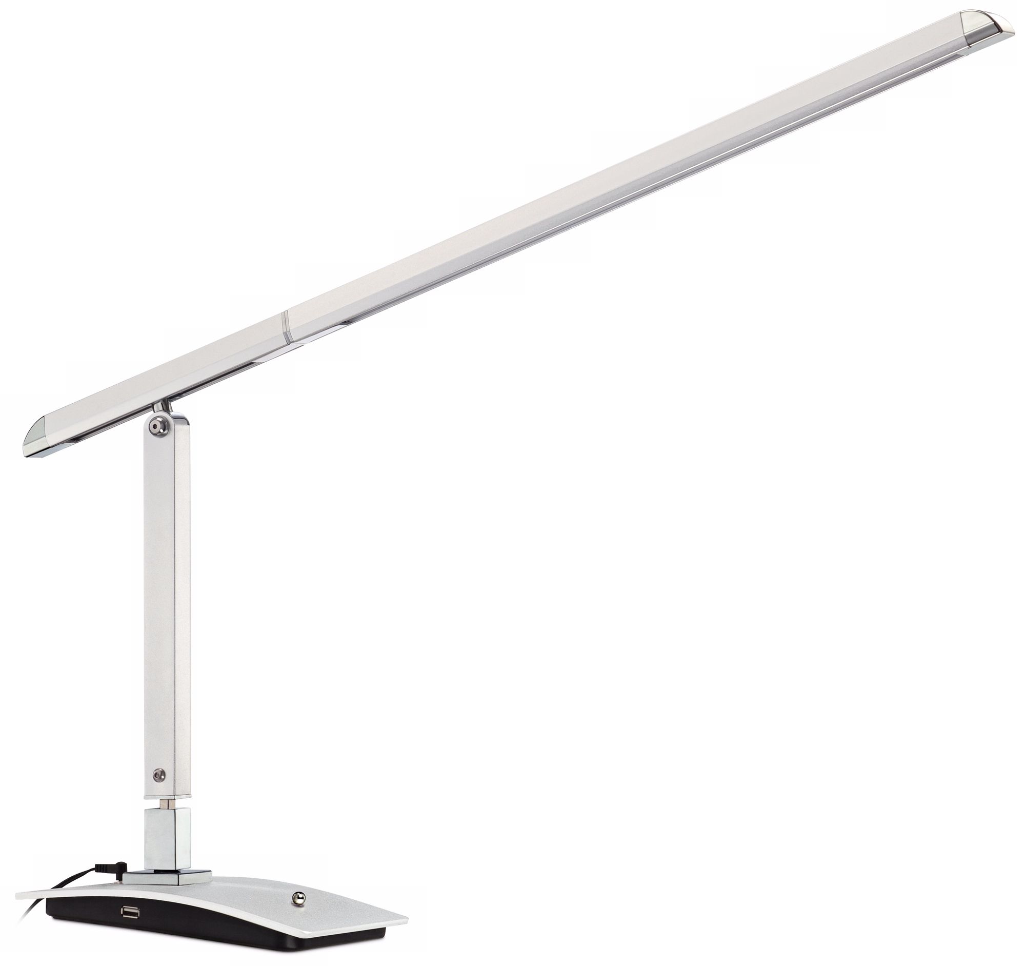 Shilo Silver LED Desk Lamp with USB Charging Port