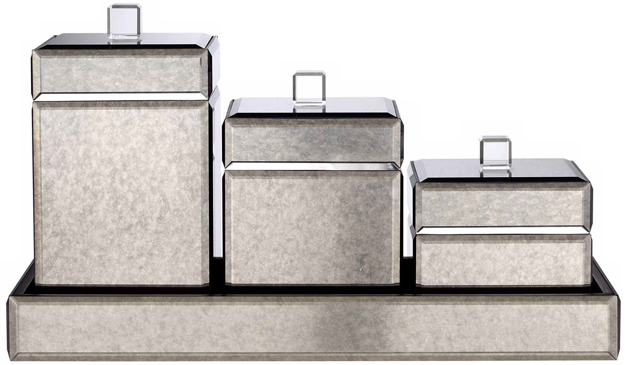 Mercury Glass Canister 4-Piece Bathroom Accessory Set