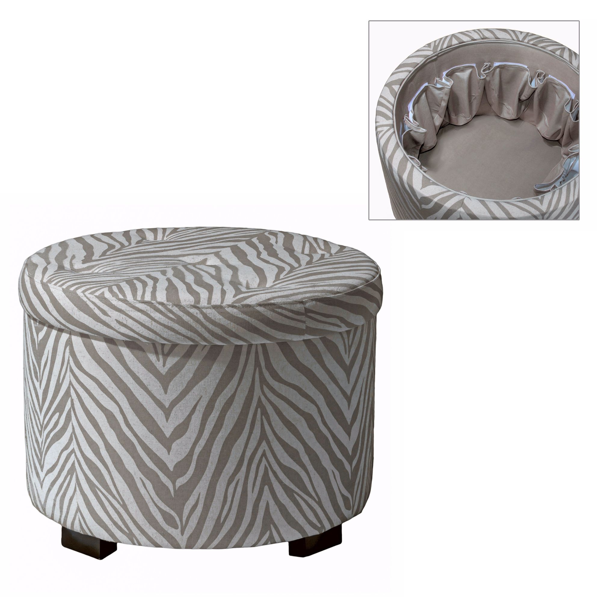 Cordova Zebra Shoe Storage Ottoman