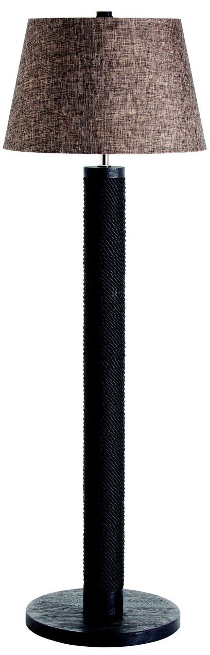 Arteriors Home Cordaje Black Rope Wood Floor Lamp
