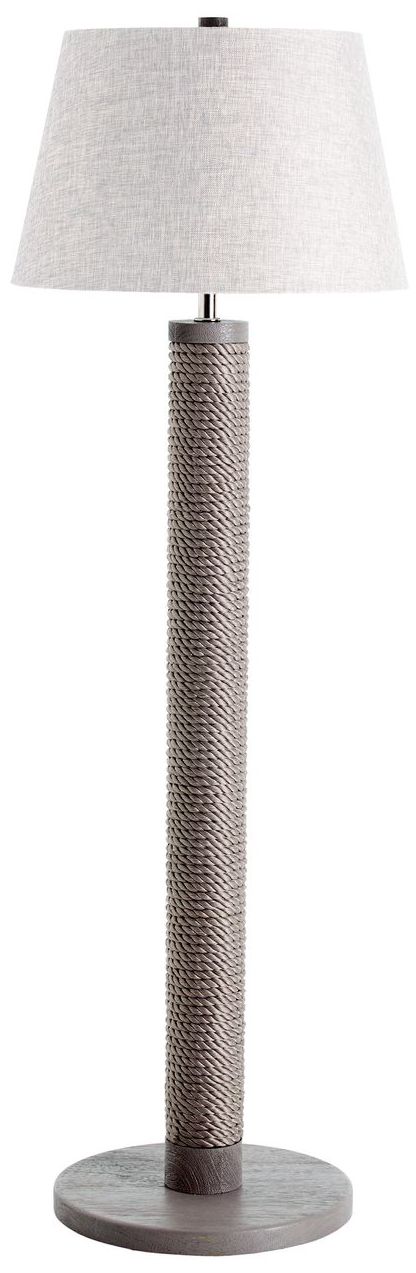 Arteriors Home Cordaje Charcoal Gray Rope Wood Floor Lamp