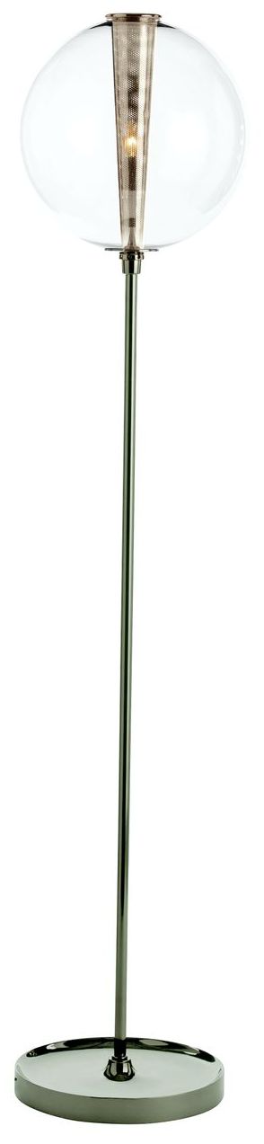 Arteriors Home Caviar Polished Nickel Clear Glass Floor Lamp