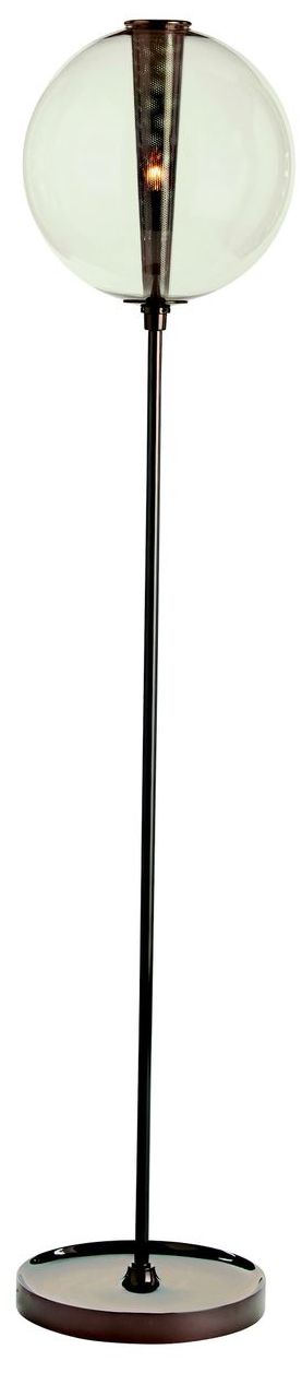 Arteriors Home Caviar Brown Nickel Smoked Glass Floor Lamp