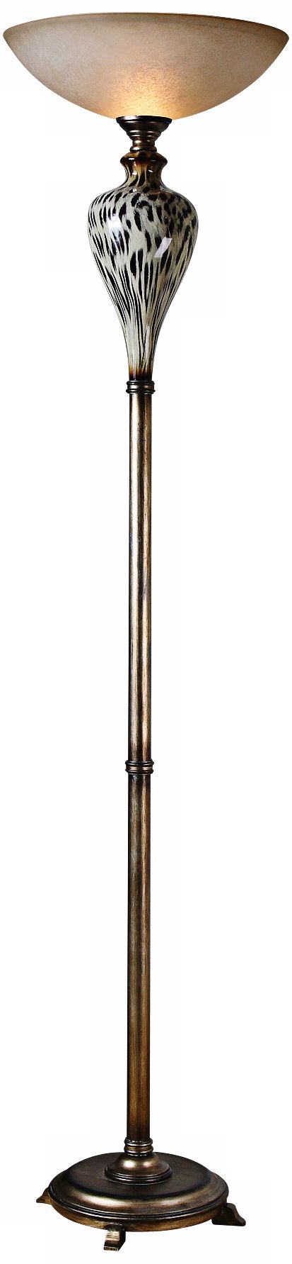 Uttermost Malawi Antique Silver Torchiere Floor Lamp
