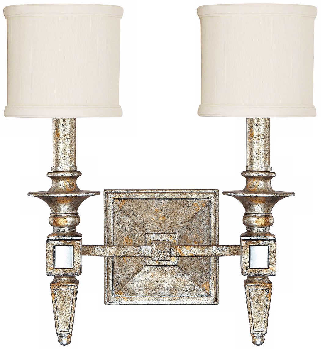 Palazzo 13" Wide Silver and Gold Leaf Wall Sconce
