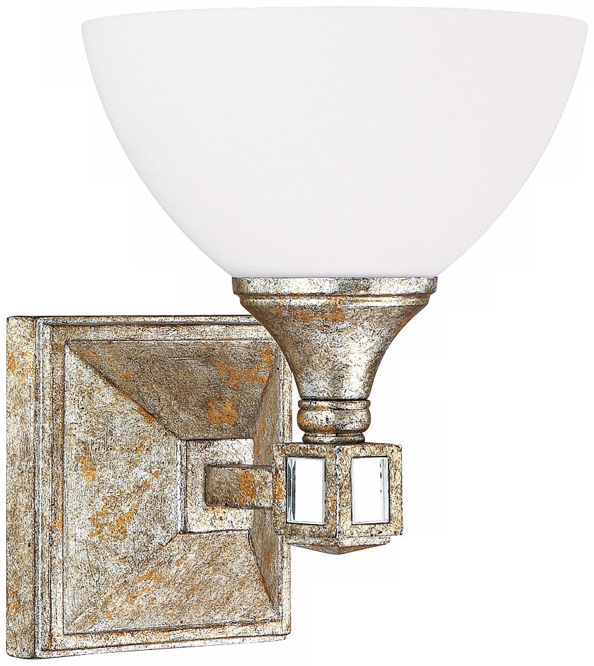 Palazzo 7 1/4" Wide Silver and Gold Leaf Wall Sconce