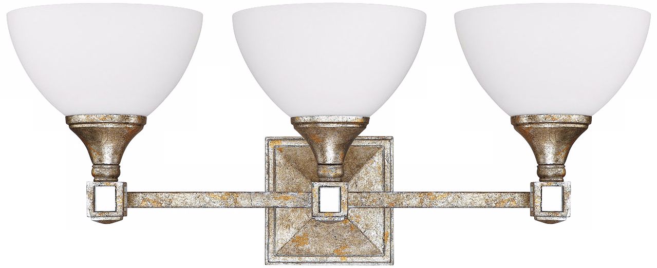 Palazzo 24" Wide Silver and Gold Leaf Vanity Light