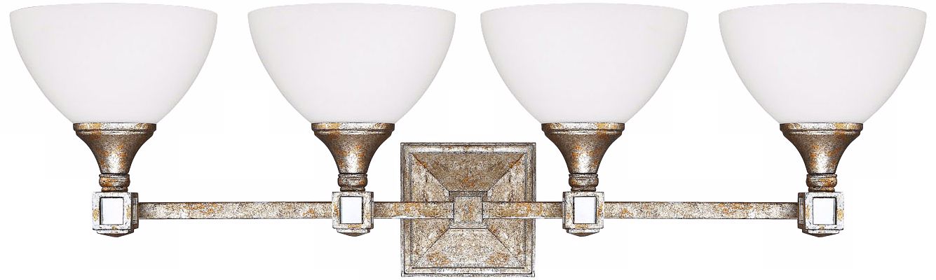 Palazzo 32 3/4" Wide Silver and Gold Leaf Vanity Light