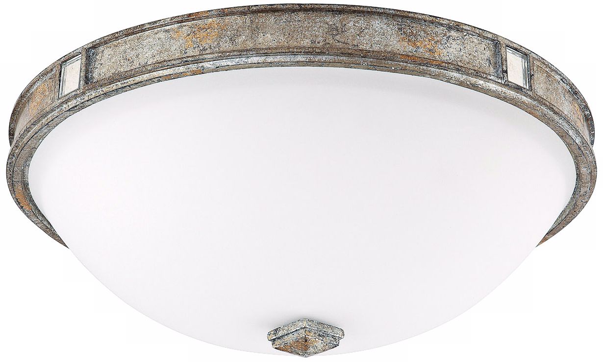 Palazzo 15" Wide Silver and Gold Leaf Ceiling Light