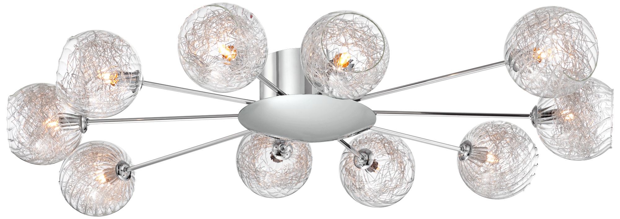 Possini Euro Wired 38" Glass and Chrome Ceiling Light