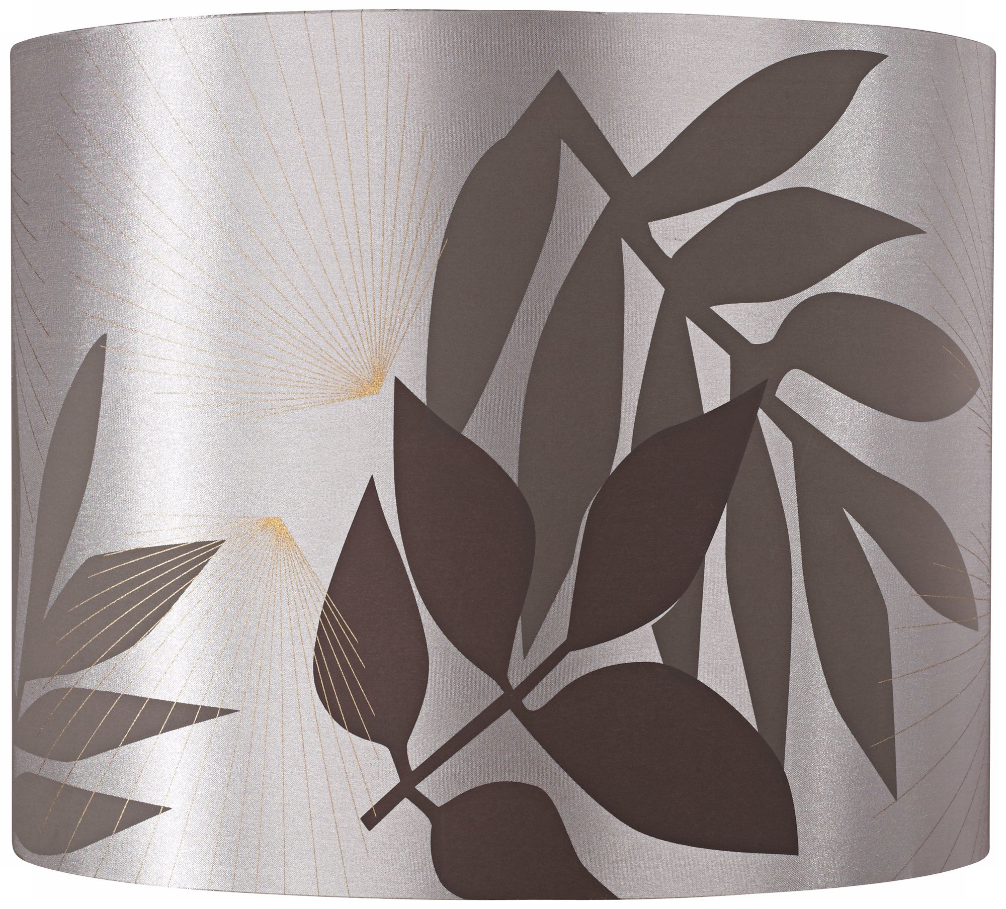 Taupe Satin Leaves Lamp Shade 13.5x13.5x11 (Spider)
