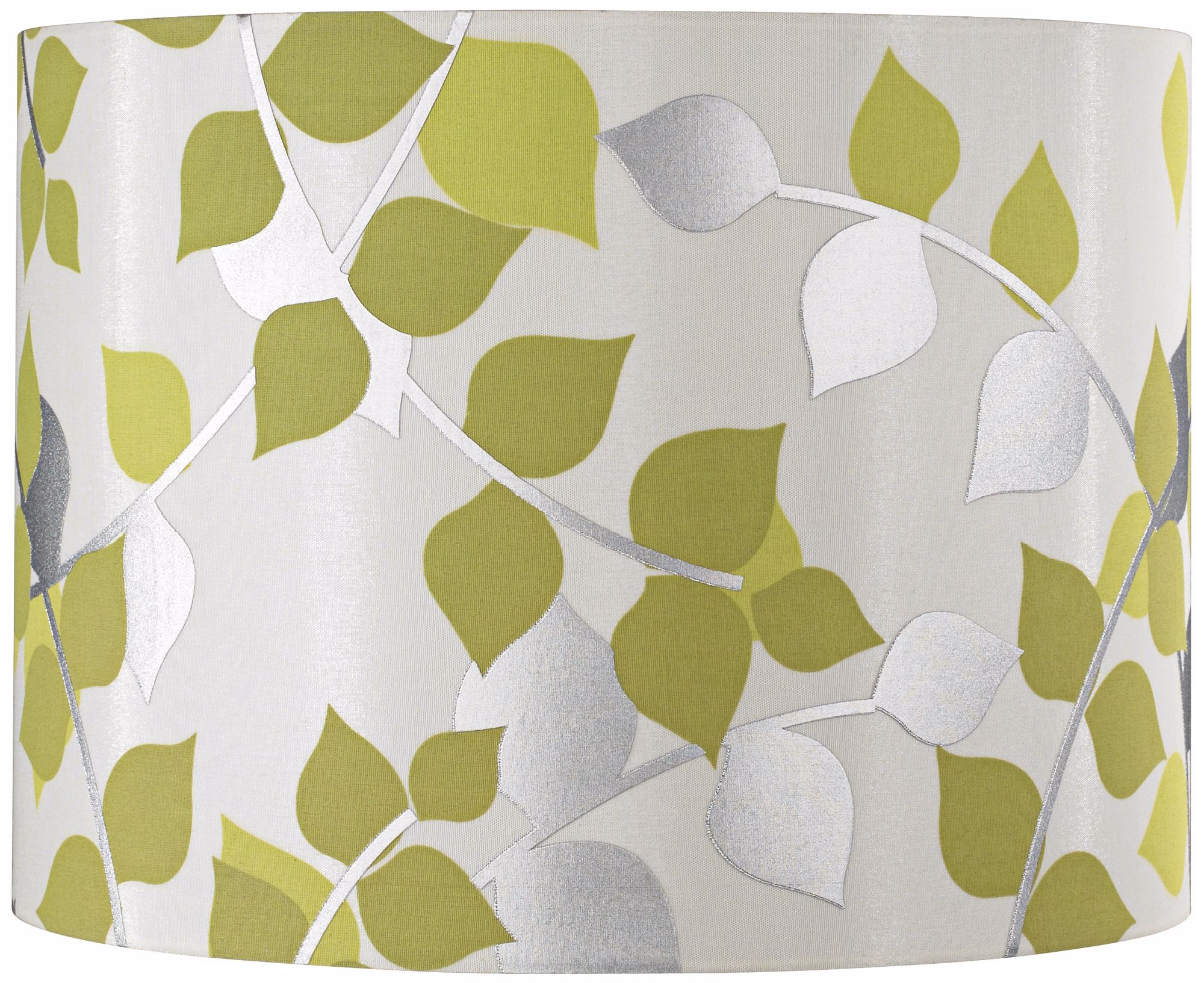 Satin Cream Metallic Leaves Lamp Shade 12x12x9 (Spider)