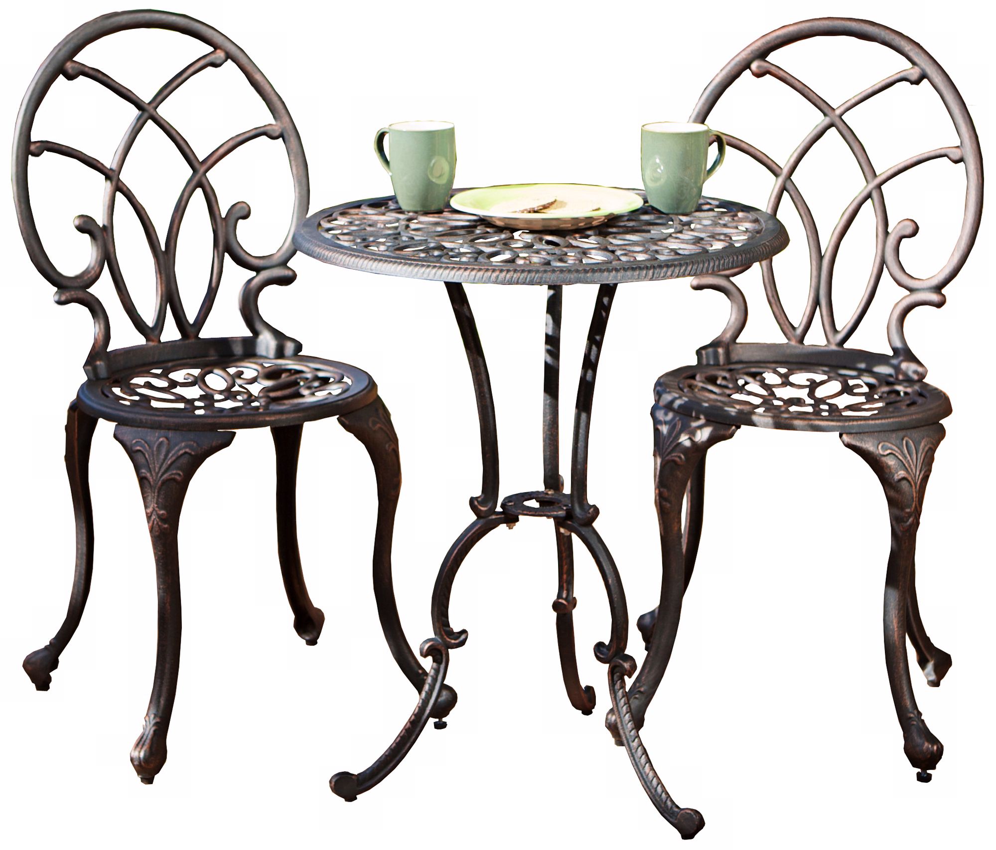 Aged Bronze 3-Piece Outdoor Bistro Set