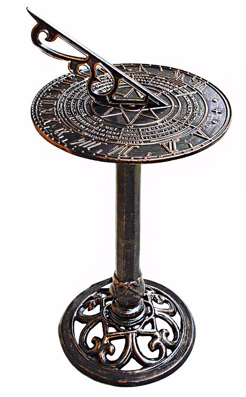 Antique Gold Forged Iron Outdoor Sundial