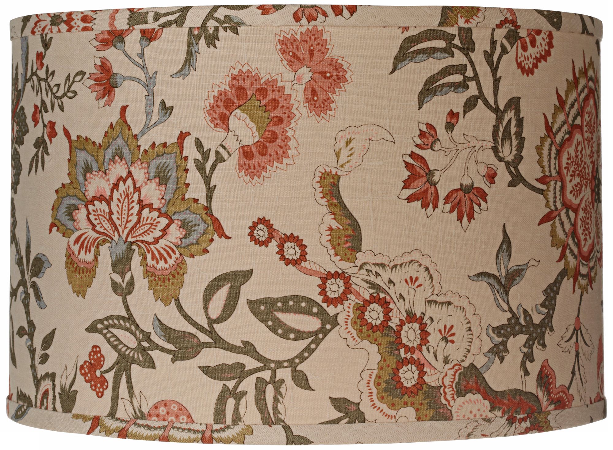 Jamie Young Coral Floral Linen Drum Shade 15x15x10 (Spider)