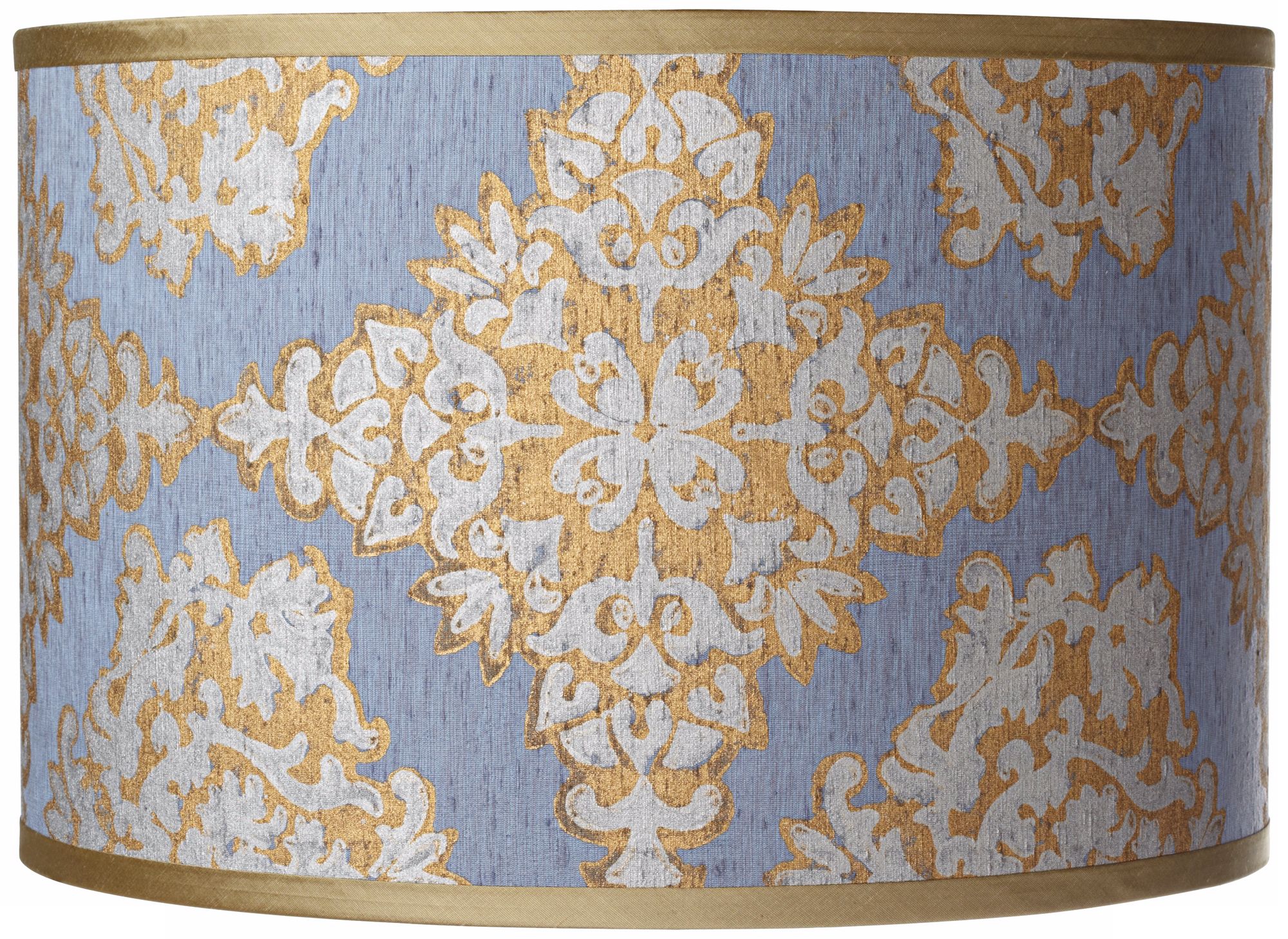 Jamie Young Silver Leaf Damask Silk Shade 15x15x10 (Spider)