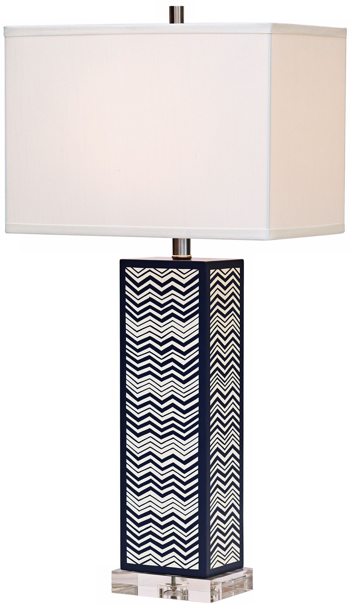 Clarendon ZigZag Hand-Painted Wood Table Lamp